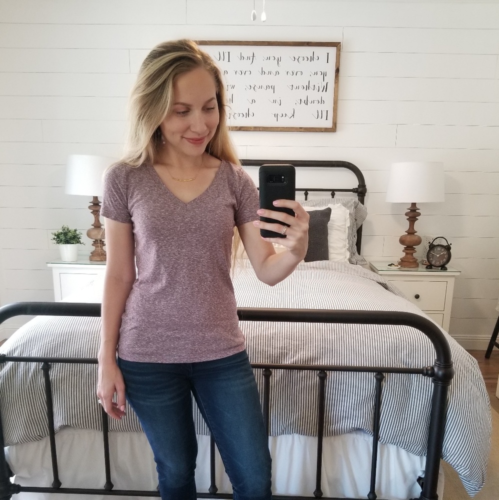 Mossimo Maroon V-neck Shirt